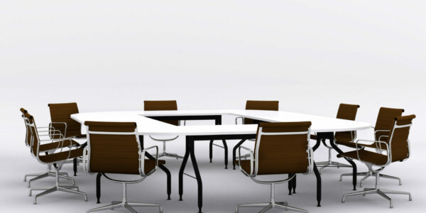 Conference table and chairs in meeting room